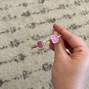 Kendra Scott Pink Mother of Pearl Gold Adjustable Pinch Bracelet